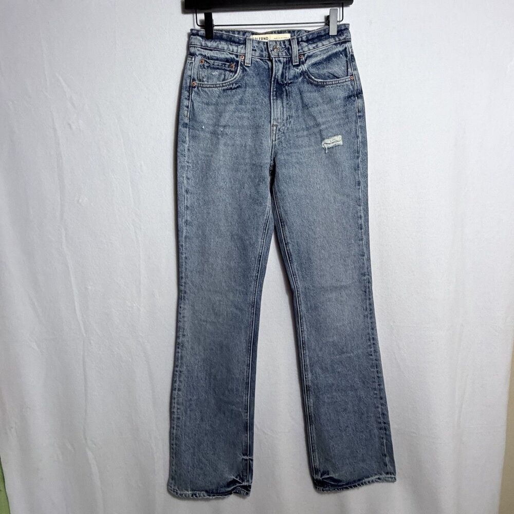 Grlfrnd Catalina Wash Blue The Melanie High Rise Boot Cut Denim Jeans Size 24